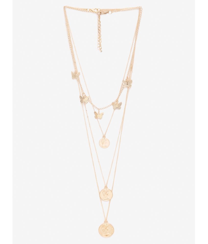     			YOUBELLA Gold Alloy Necklace ( Pack of 2 )