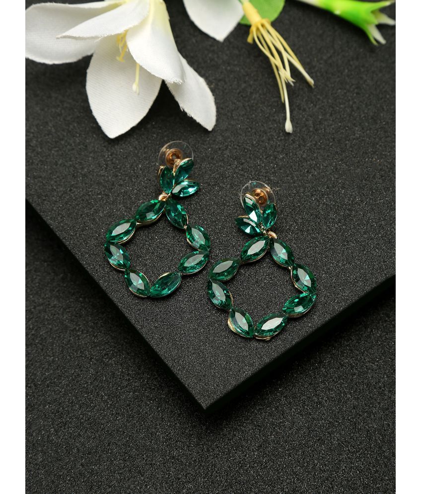     			YOUBELLA Green Danglers Earrings ( Pack of 1 )