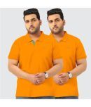 TAB91 Cotton Regular Fit Solid Half Sleeves Men's Polo T Shirt - Yellow ( Pack of 2 )