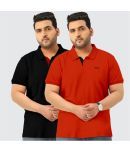 TAB91 Cotton Regular Fit Solid Half Sleeves Men's Polo T Shirt - Black ( Pack of 2 )