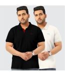 TAB91 Pack of 2 Cotton Regular Fit Solid Half Sleeves Men's Polo T Shirt ( White )