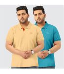 TAB91 Cotton Regular Fit Solid Half Sleeves Men's T-Shirt - Blue ( Pack of 2 )