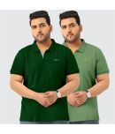 TAB91 Cotton Regular Fit Solid Half Sleeves Men's T-Shirt - Olive ( Pack of 2 )