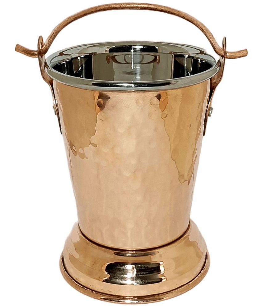     			A & H ENTERPRISES Bucket for Serving Gravy daal Copper Serving Bucket ( Set of 1 )