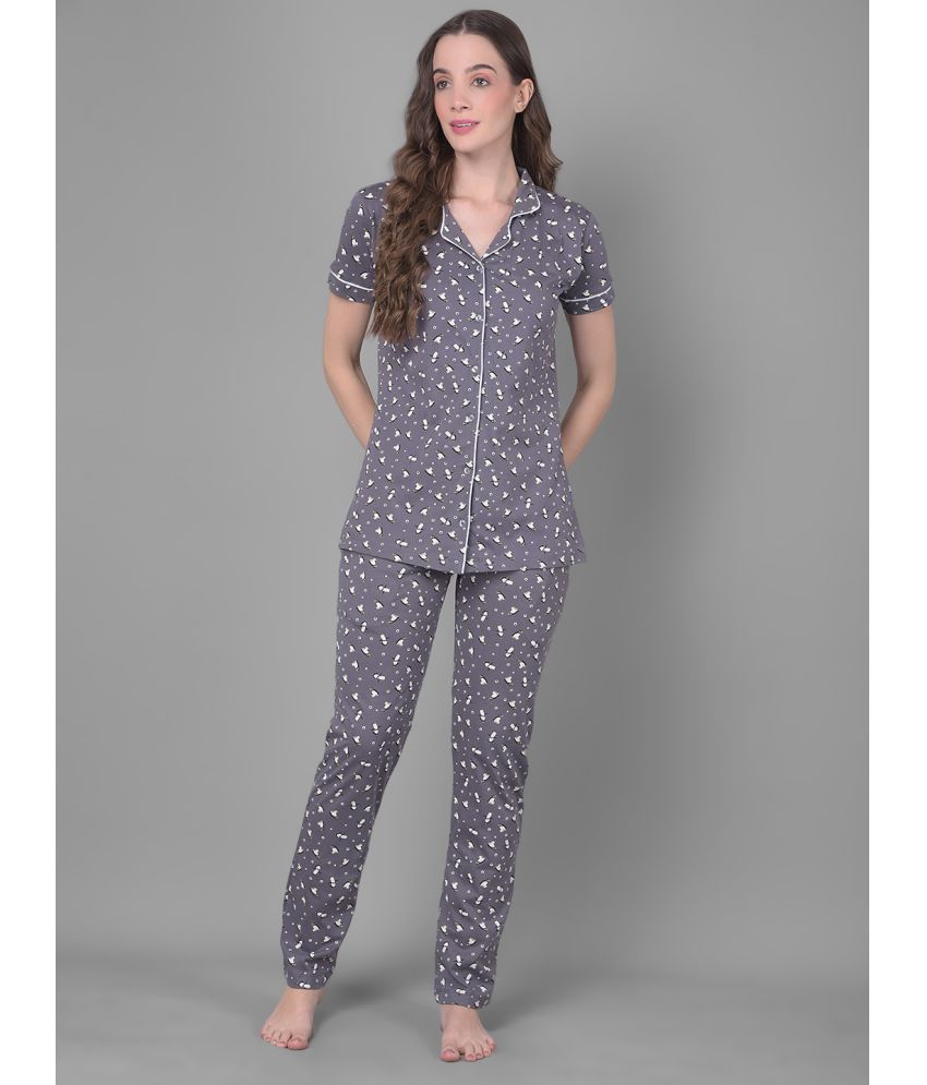     			Dollar Missy Grey Cotton Women's Nightwear Nightsuit Sets ( Pack of 1 )