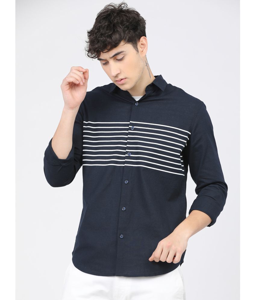     			Ketch 100% Cotton Regular Fit Striped Full Sleeves Men's Casual Shirt - Blue ( Pack of 1 )