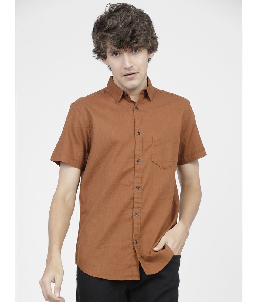     			Ketch 100% Cotton Regular Fit Solids Half Sleeves Men's Casual Shirt - Rust ( Pack of 1 )