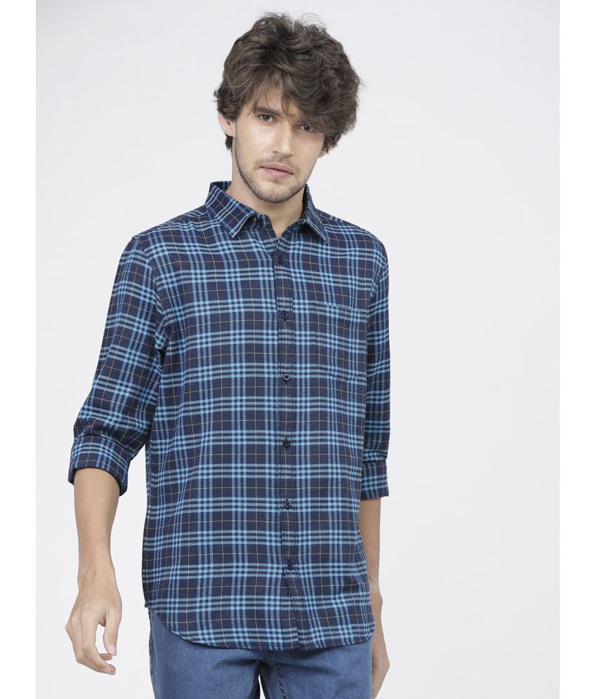     			Ketch Cotton Blend Regular Fit Checks Full Sleeves Men's Casual Shirt - Blue ( Pack of 1 )