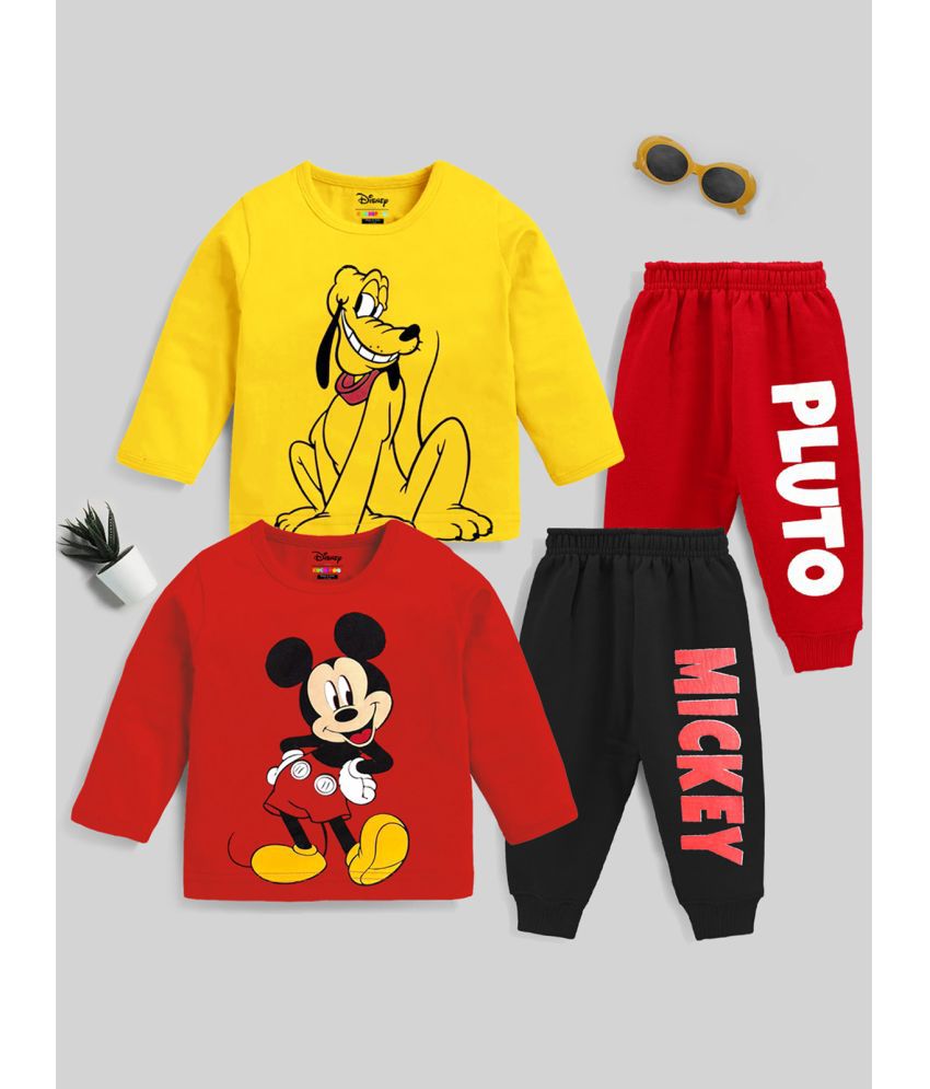    			Kuchipoo Multicolor Cotton Blend Baby Boy T-Shirt & Pyjama Set ( Pack of 2 )