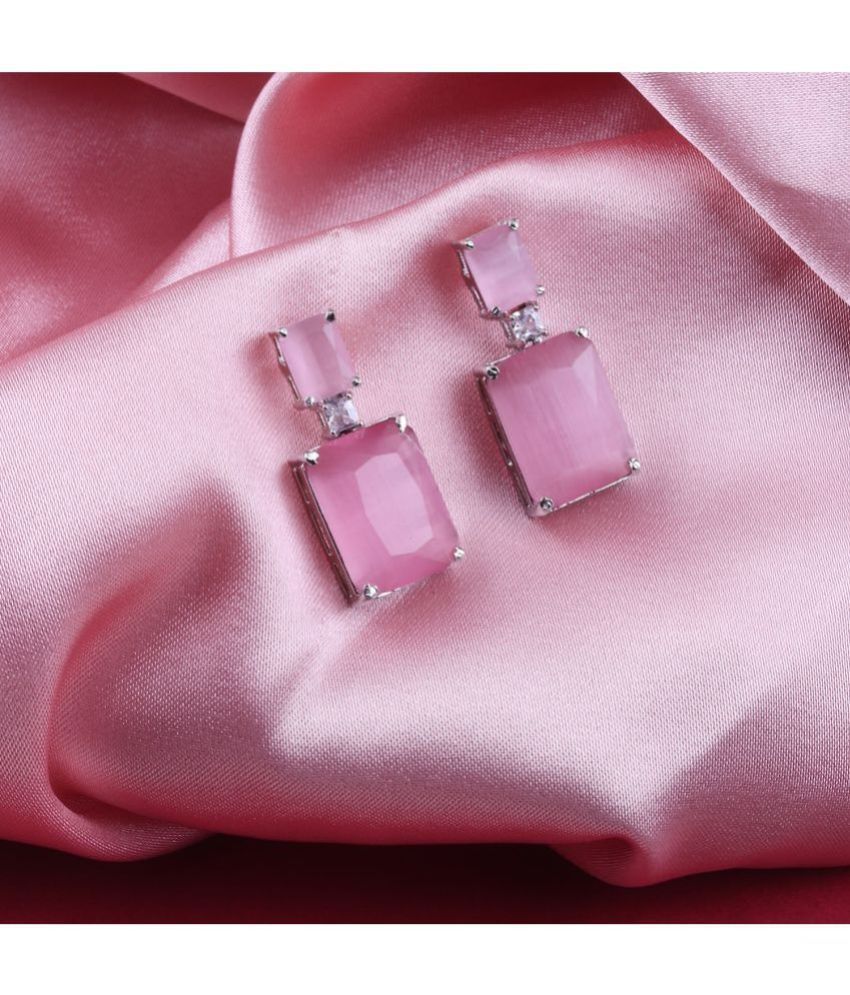     			Raddhi Jewels Pink Drop Earrings ( Pack of 1 )