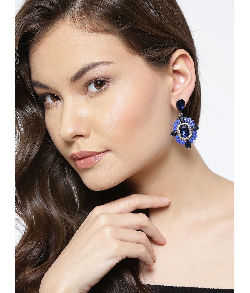     			YOUBELLA Blue Danglers Earrings ( Pack of 1 )