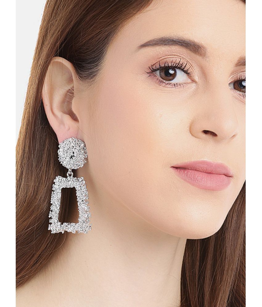     			YOUBELLA Silver Danglers Earrings ( Pack of 1 )