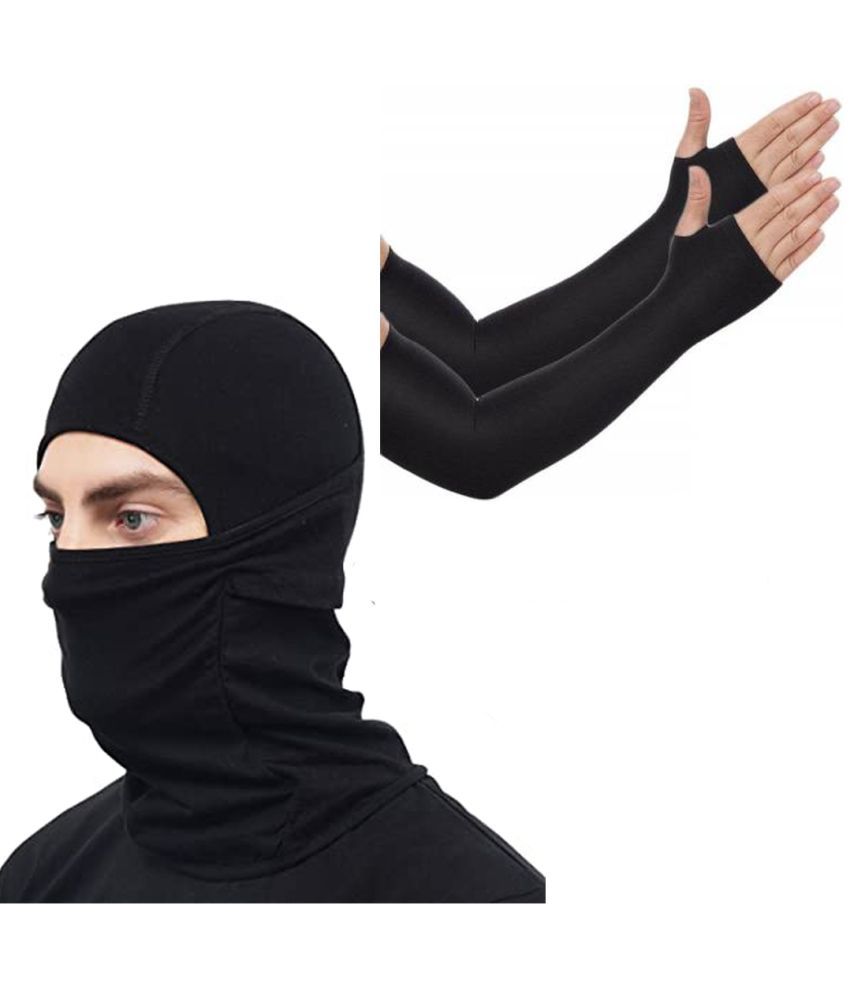     			Affable combo of riding arm sleeves and balaclava full face mask