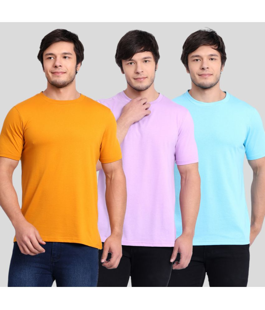     			Betrost 100% Cotton Regular Fit Solid Half Sleeves Men's T-Shirt - Multicolor ( Pack of 3 )