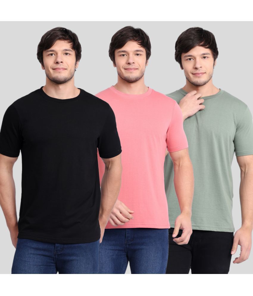     			Betrost 100% Cotton Regular Fit Solid Half Sleeves Men's T-Shirt - Multicolor ( Pack of 3 )