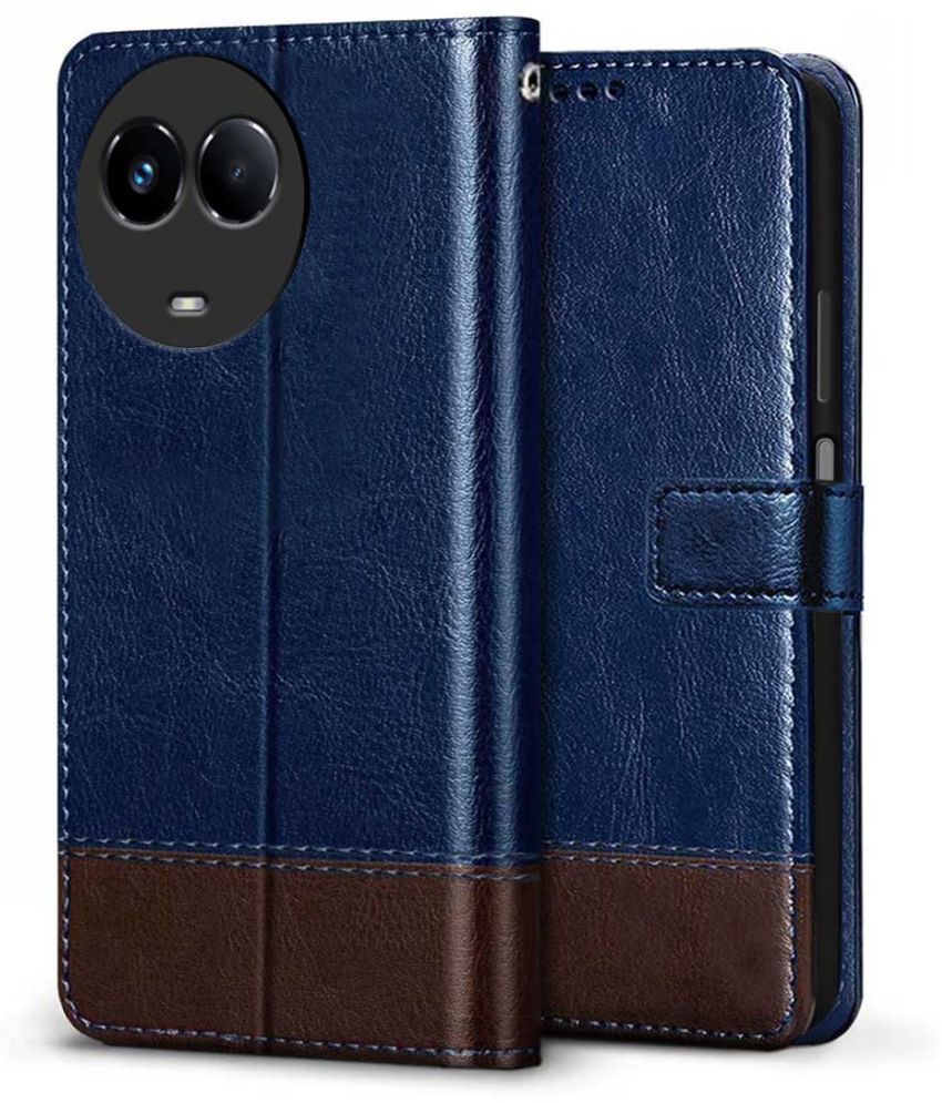     			Fashionury Blue Flip Cover Leather Compatible For Realme 11X 5G ( Pack of 1 )
