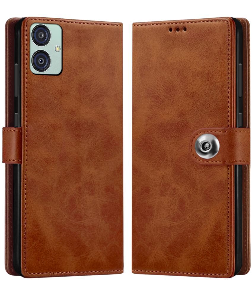     			Fashionury Brown Flip Cover Leather Compatible For Samsung Galaxy M04 ( Pack of 1 )
