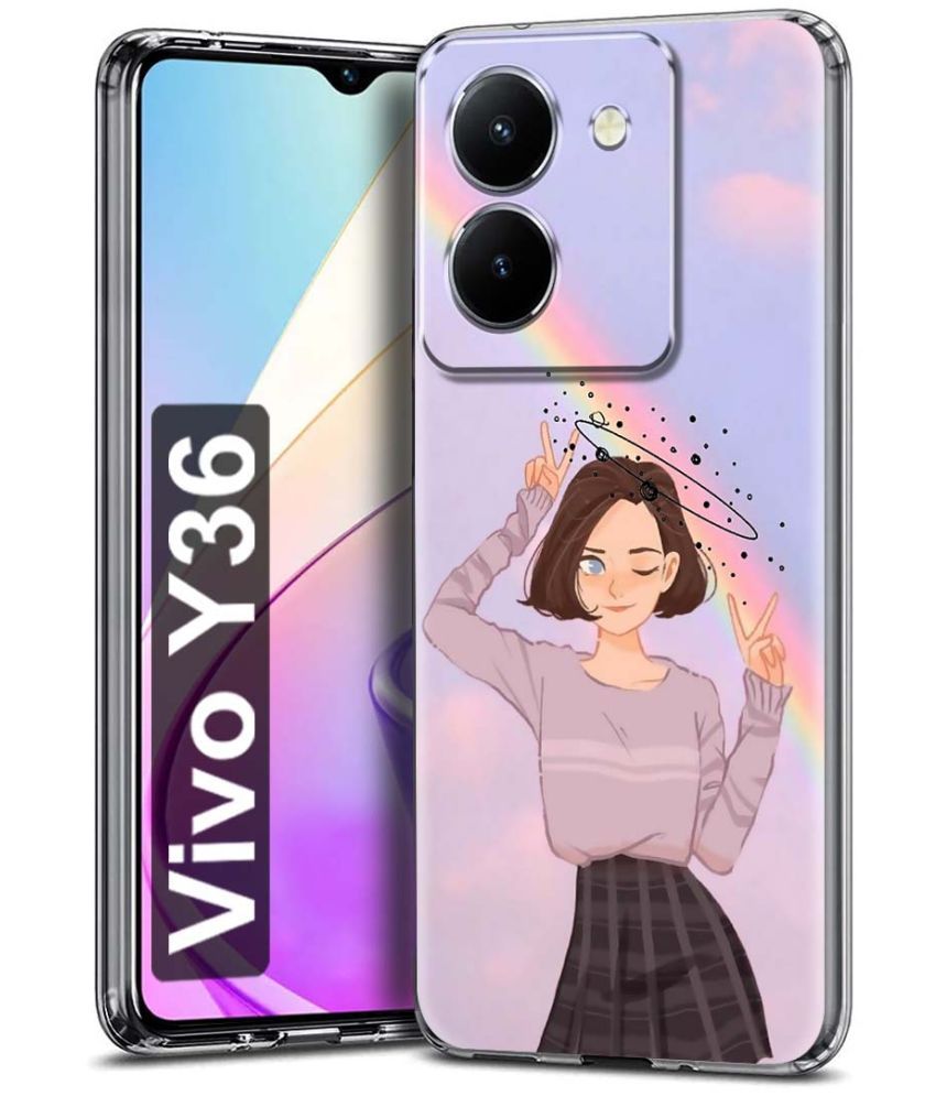     			Fashionury Multicolor Printed Back Cover Silicon Compatible For Vivo Y36 ( Pack of 1 )