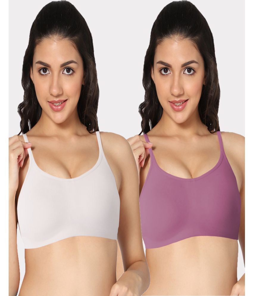     			IN CARE LINGERIE Multicolor Lycra Non Padded Women's T-Shirt Bra ( Pack of 2 )