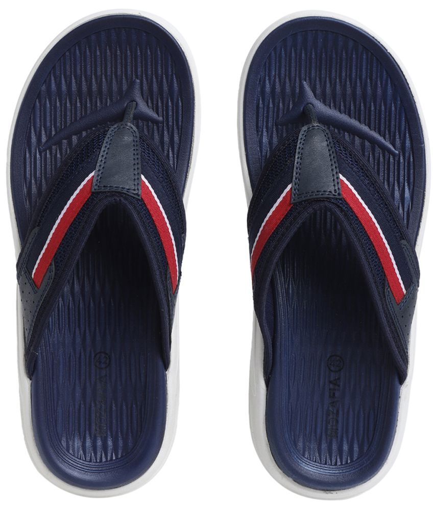     			MOZAFIA Navy Blue Men's Thong Flip Flop