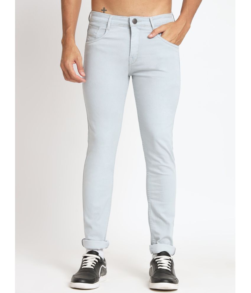     			RAGZO Slim Fit Cuffed Hem Men's Jeans - Light Grey ( Pack of 1 )