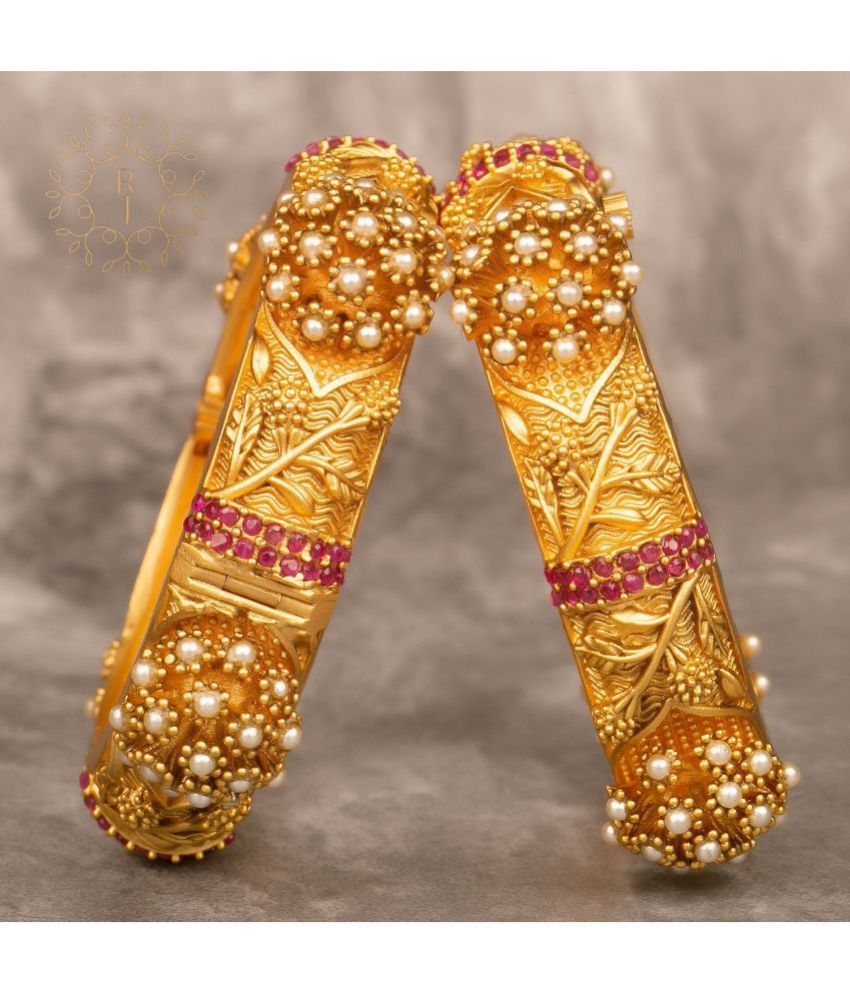     			Raddhi Jewels Gold Bangle Set ( Pack of 2 )