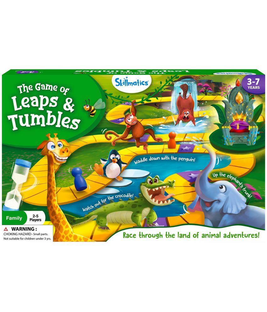     			Skillmatics Board Game - Leaps & Tumbles, Classic Game with a Twist for Kids, Preschoolers, Toddlers, Gifts for Girls & Boys Ages 3, 4, 5, 6, 7
