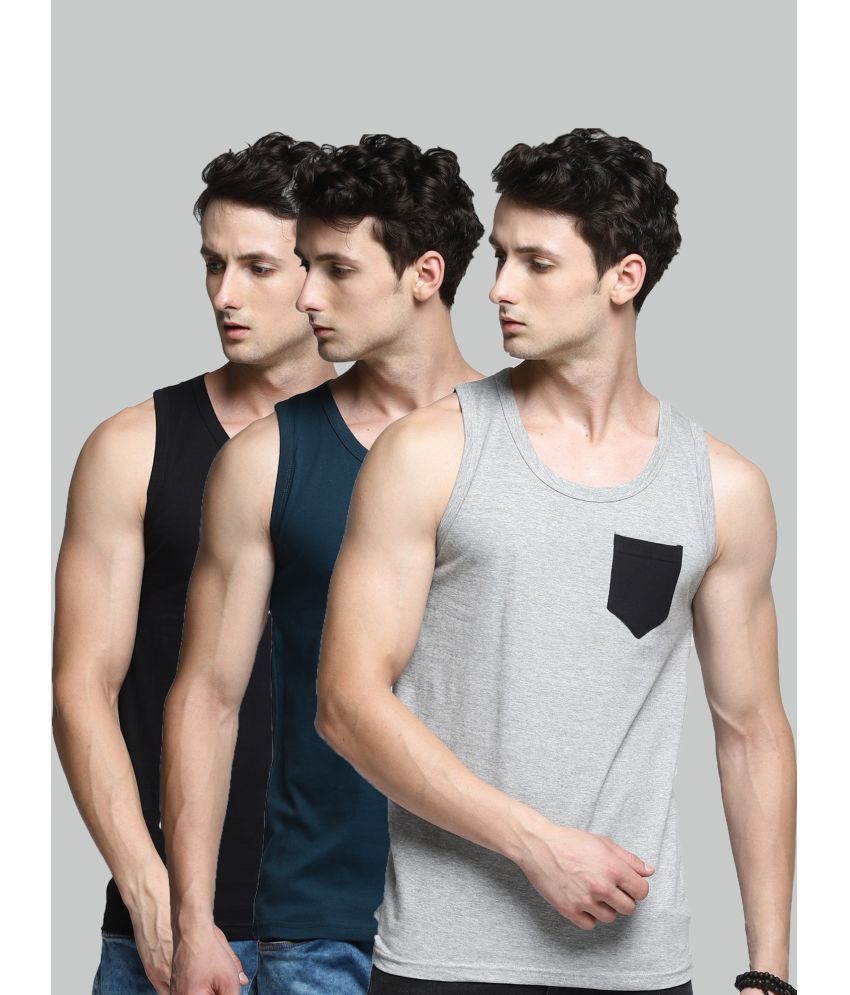     			Trends Tower Pack of 3 Cotton Men's Vest ( Multi )