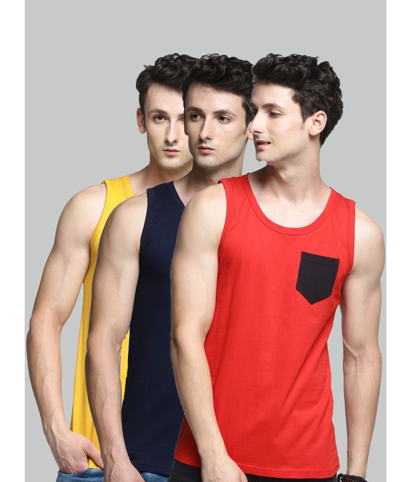     			Trends Tower Pack of 3 Cotton Men's Vest ( Multi )