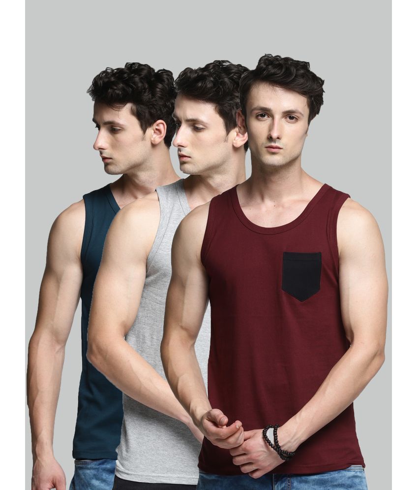     			Trends Tower Pack of 3 Cotton Men's Vest ( Multi )