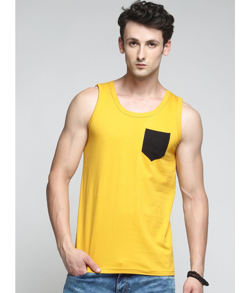     			Trends Tower Mustard Cotton Men's Vest ( Pack of 1 )