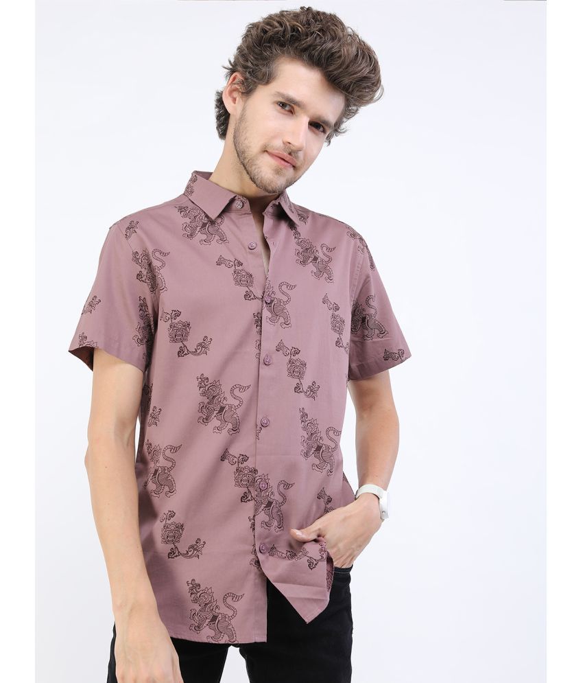     			Ketch 100% Cotton Regular Fit Printed Half Sleeves Men's Casual Shirt - Burgundy ( Pack of 1 )