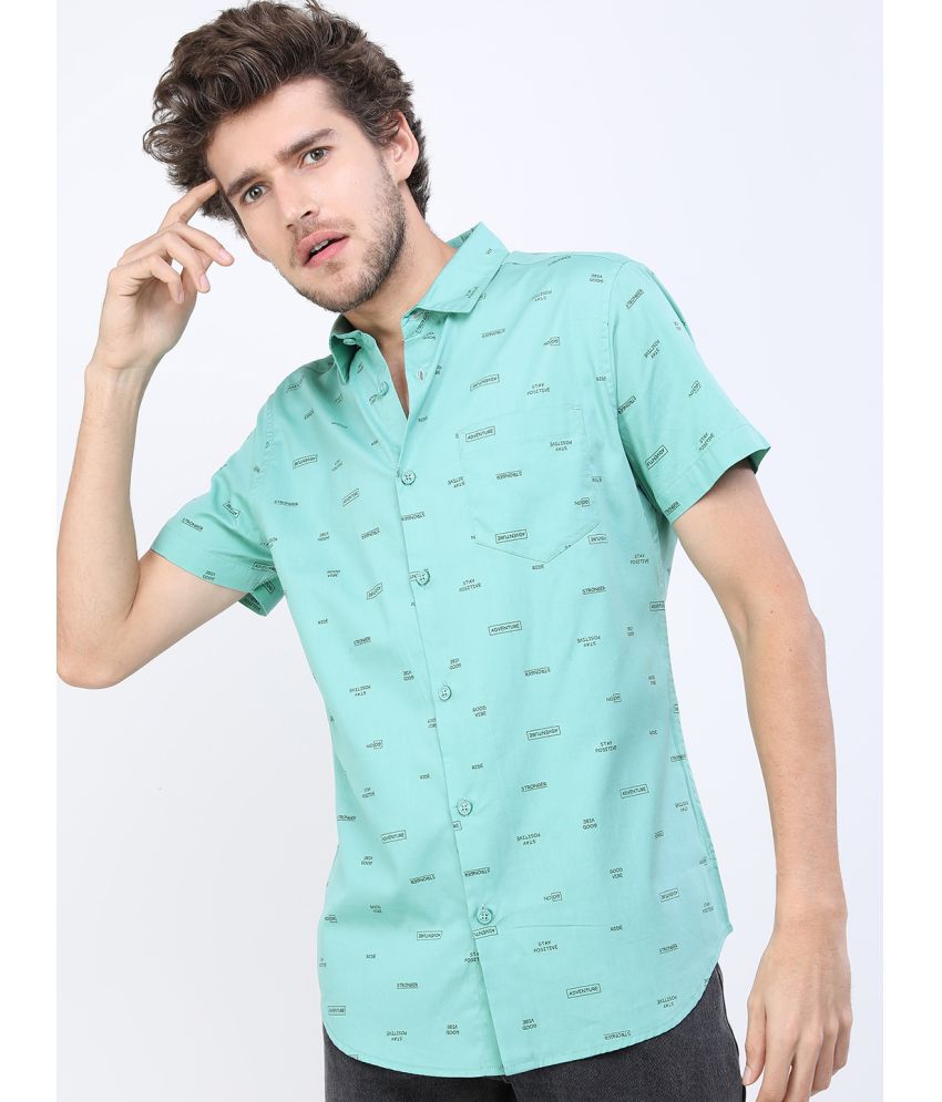     			Ketch 100% Cotton Regular Fit Printed Half Sleeves Men's Casual Shirt - Green ( Pack of 1 )