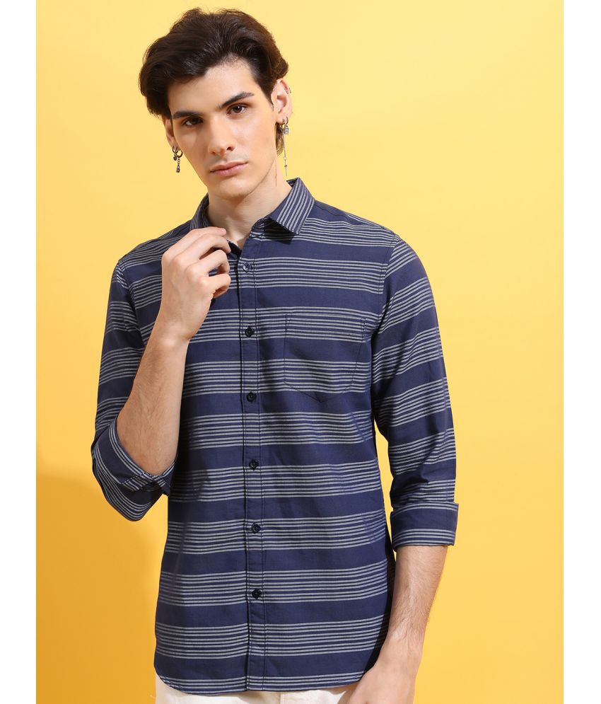     			Ketch Cotton Blend Regular Fit Striped Full Sleeves Men's Casual Shirt - Navy ( Pack of 1 )