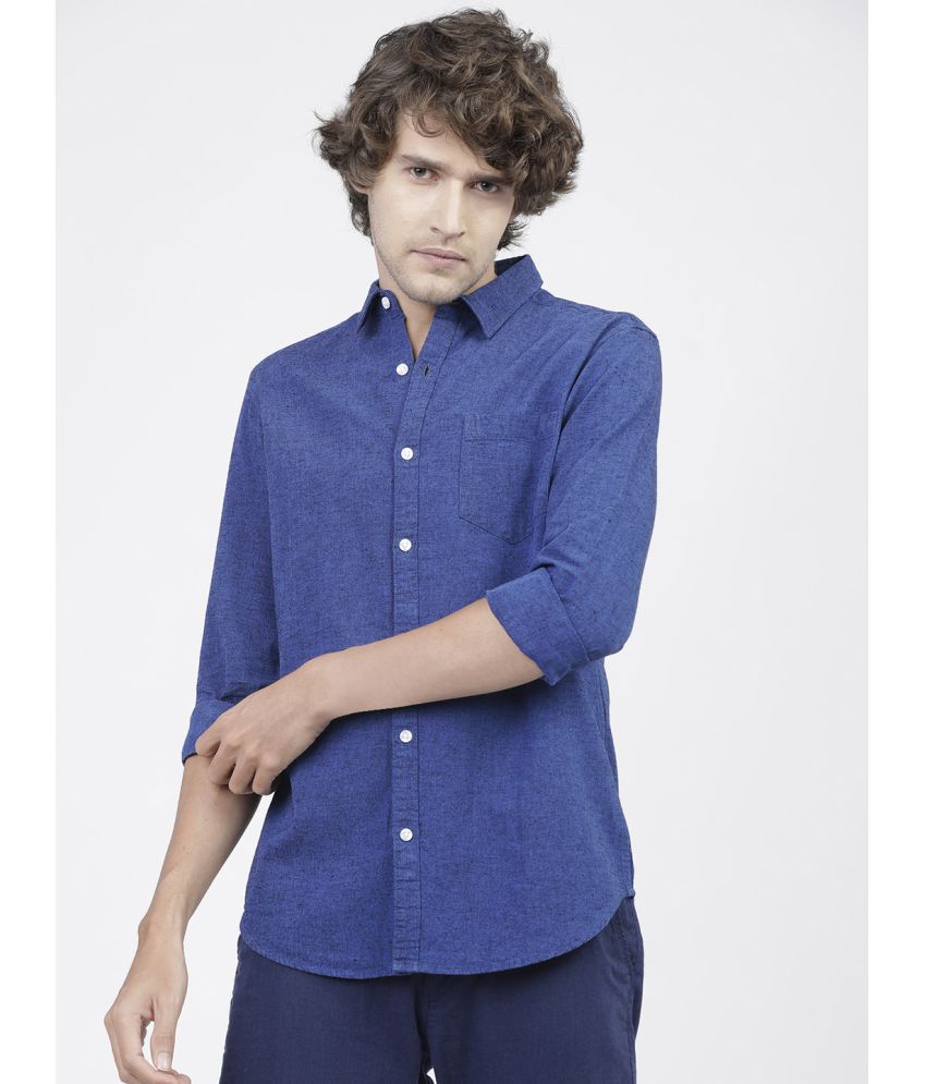     			Ketch Cotton Blend Regular Fit Self Design Full Sleeves Men's Casual Shirt - Blue ( Pack of 1 )