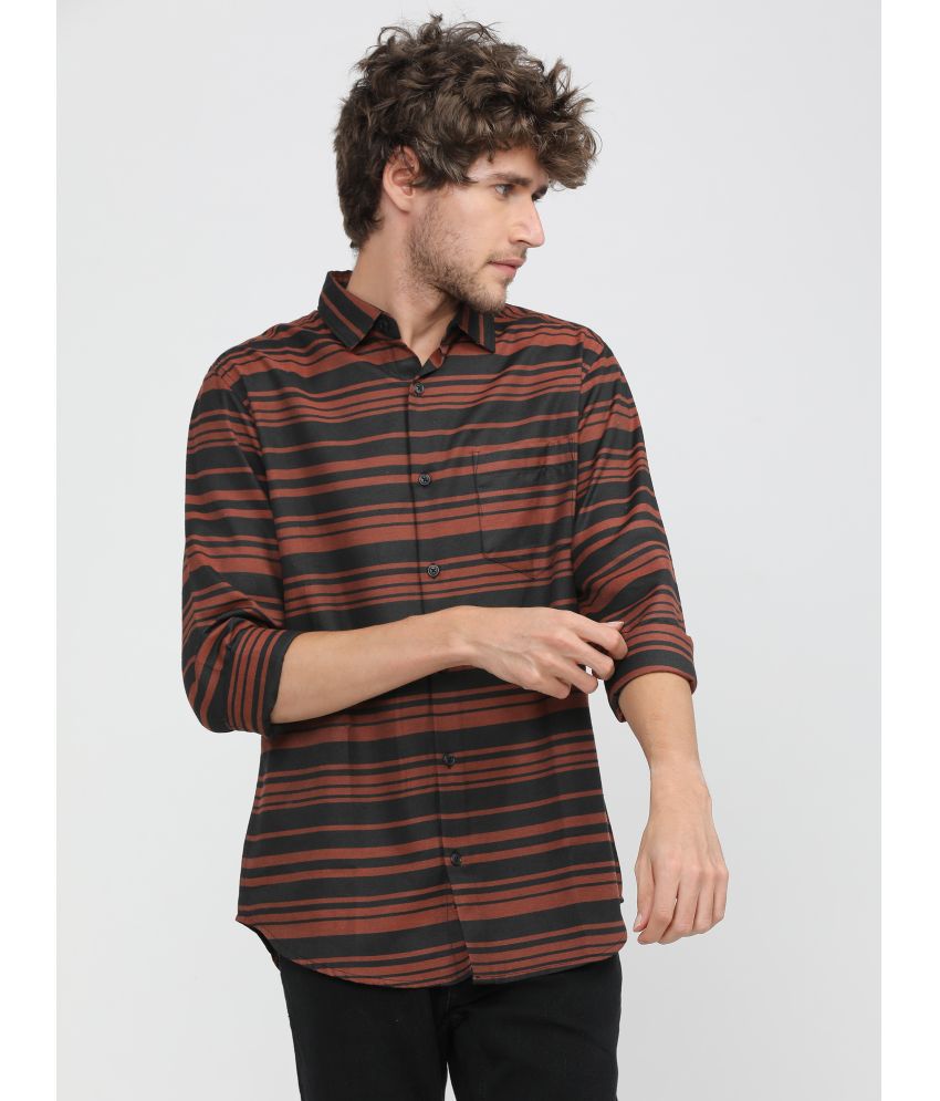     			Ketch Cotton Blend Regular Fit Striped Full Sleeves Men's Casual Shirt - Maroon ( Pack of 1 )