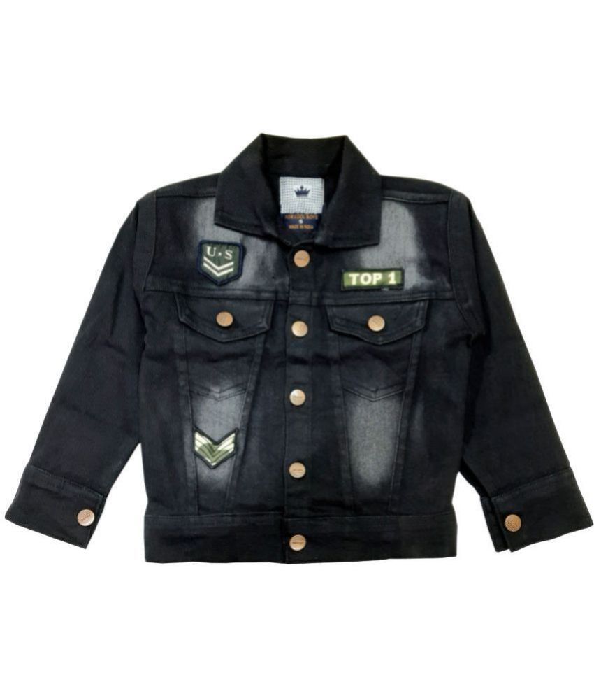     			LITTLE PANDA Black Denim Boys Denim Jacket ( Pack of 1 )