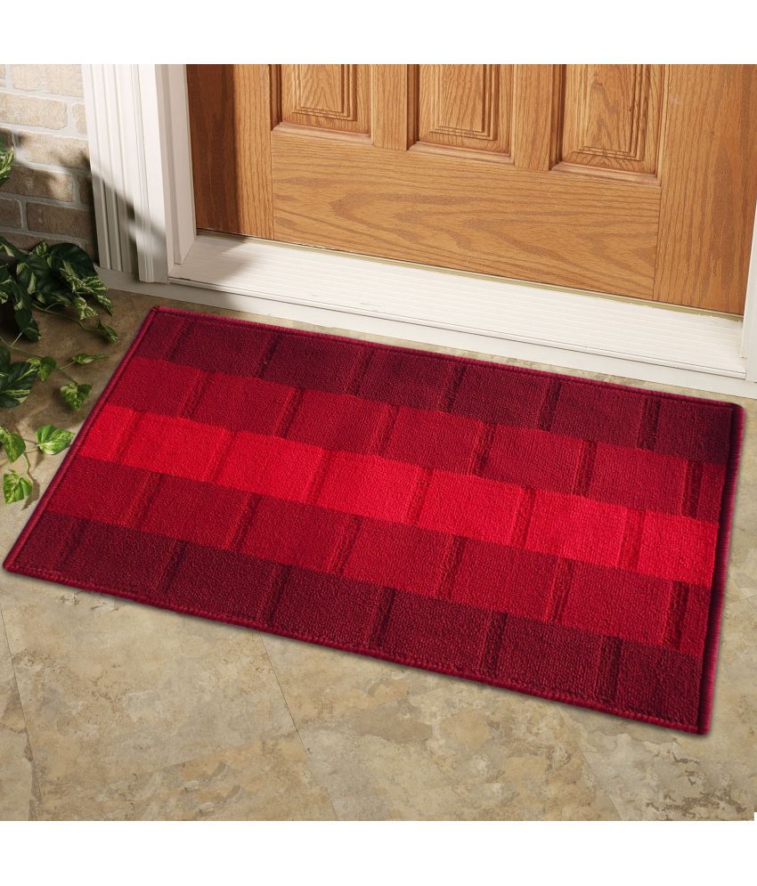     			Status - Anti-skid Synthetic Door Mat ( 58 X 30 cm ) Single - Red