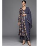 Varanga Cotton Printed Kurti With Pants Women's Stitched Salwar Suit - Purple ( Pack of 1 )