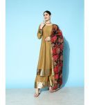 Varanga Silk Blend Solid Kurti With Pants Women's Stitched Salwar Suit - Beige ( Pack of 1 )