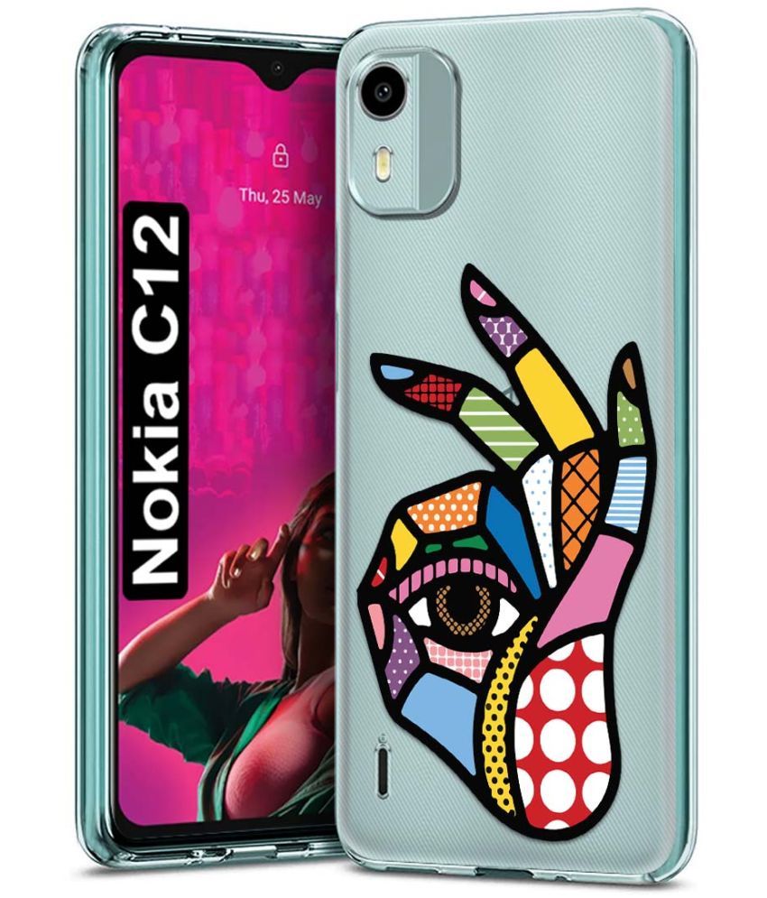     			Fashionury Multicolor Printed Back Cover Silicon Compatible For Nokia C12 ( Pack of 1 )