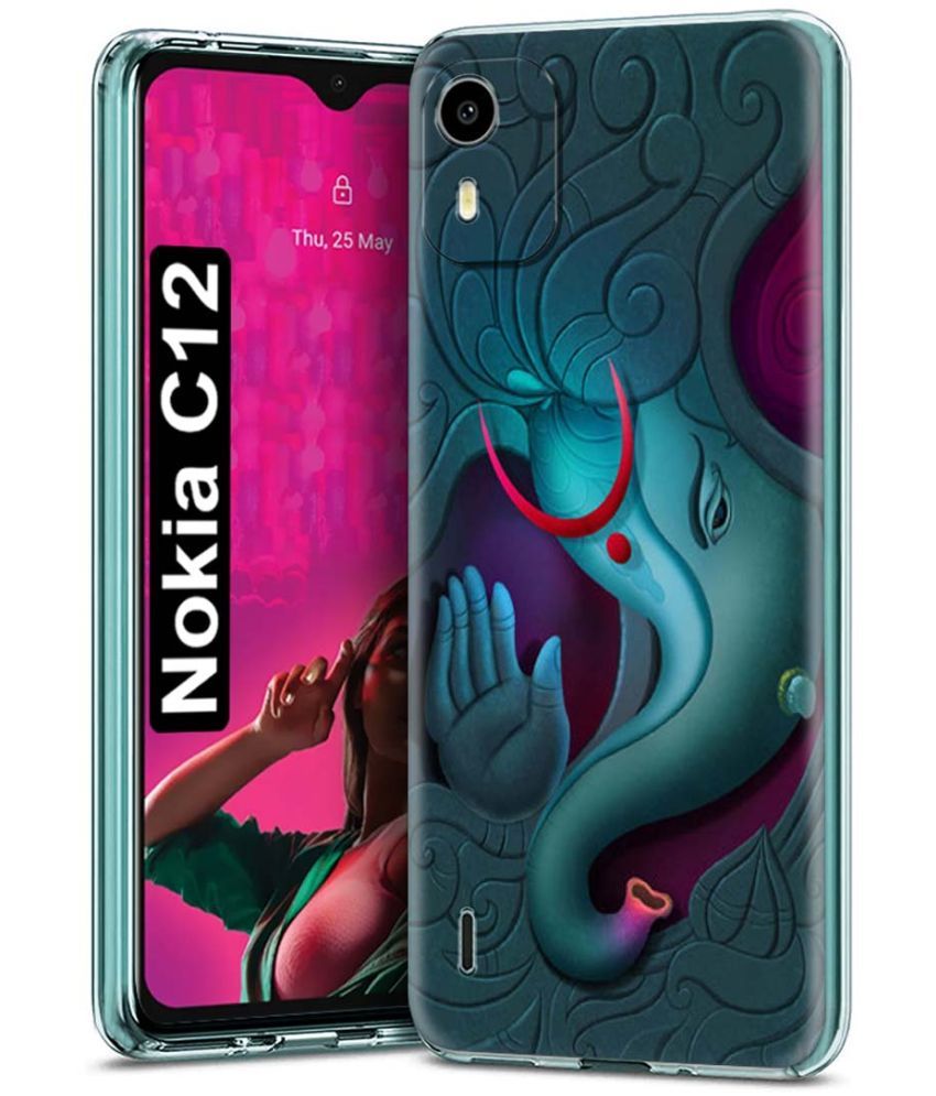     			Fashionury Multicolor Printed Back Cover Silicon Compatible For Nokia C12 ( Pack of 1 )