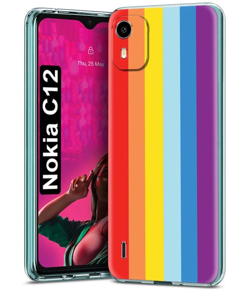     			Fashionury Multicolor Printed Back Cover Silicon Compatible For Nokia C12 ( Pack of 1 )