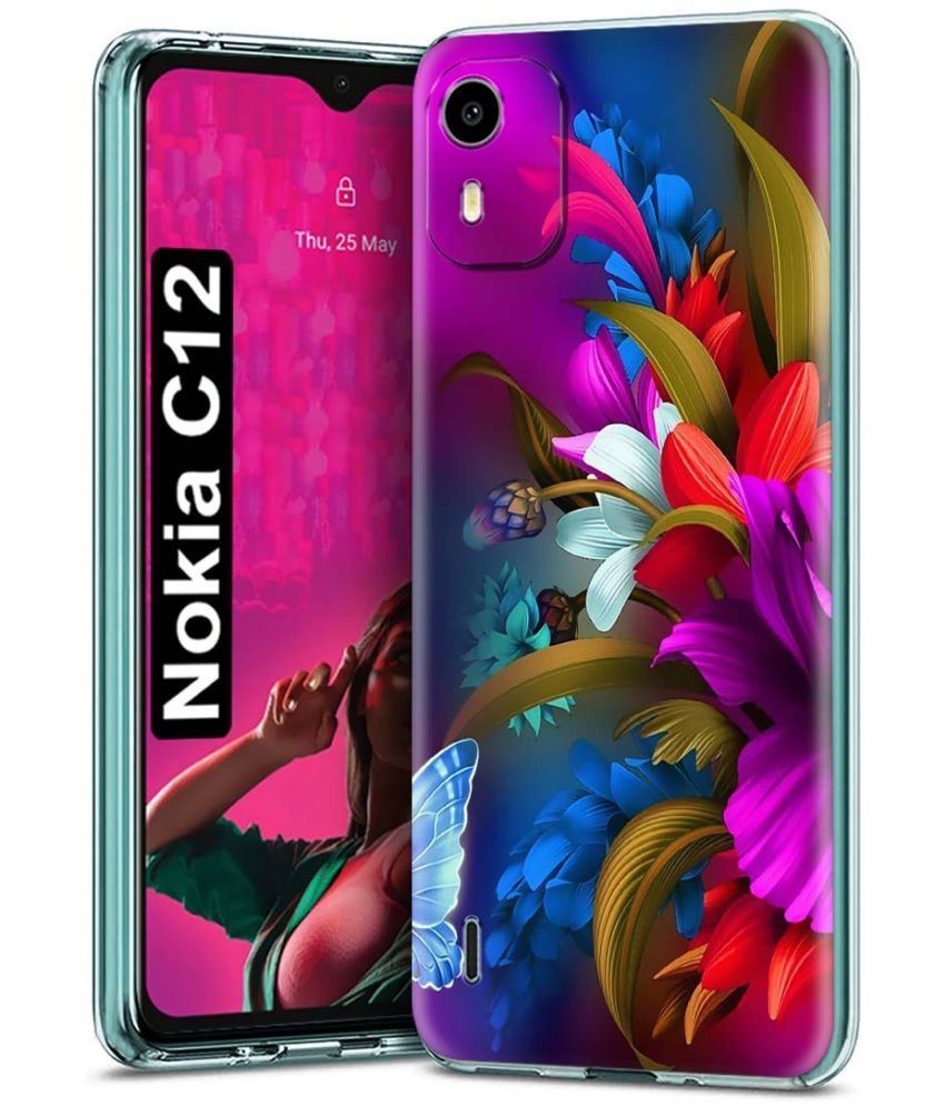     			Fashionury Multicolor Printed Back Cover Silicon Compatible For Nokia C12 ( Pack of 1 )