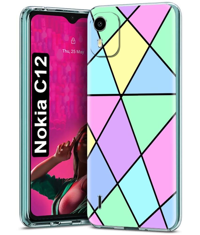     			Fashionury Multicolor Printed Back Cover Silicon Compatible For Nokia C12 ( Pack of 1 )