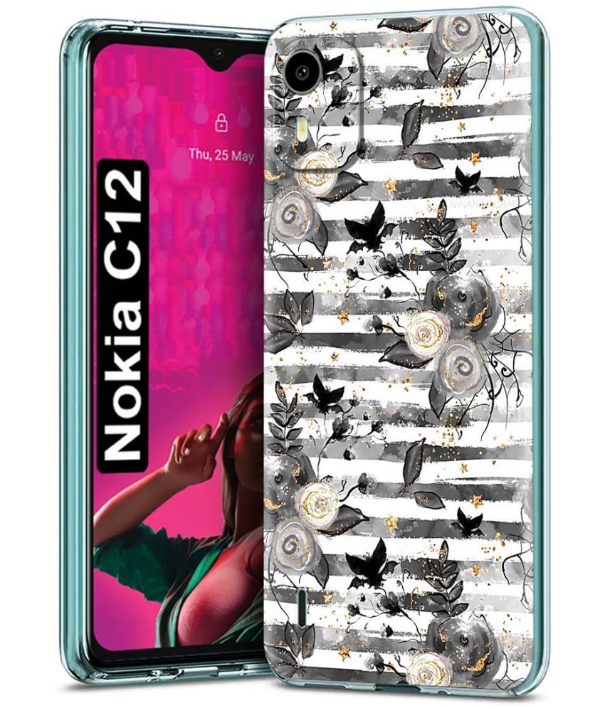     			Fashionury Multicolor Printed Back Cover Silicon Compatible For Nokia C12 ( Pack of 1 )