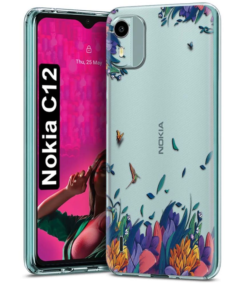     			Fashionury Multicolor Printed Back Cover Silicon Compatible For Nokia C12 ( Pack of 1 )