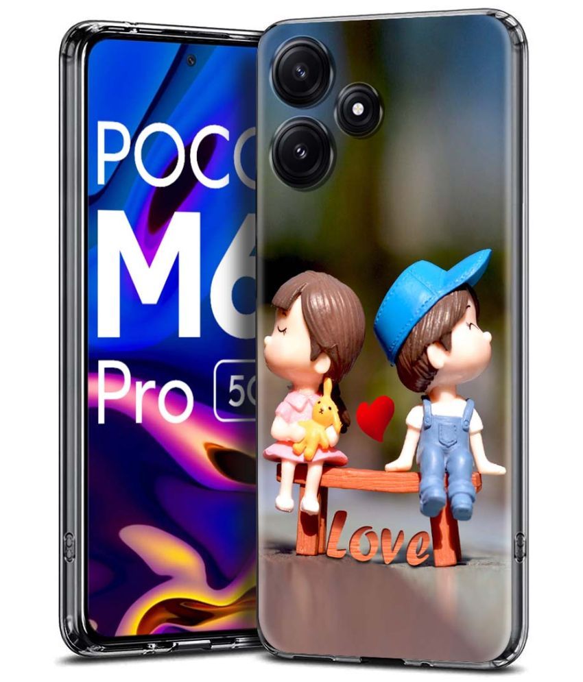     			Fashionury Multicolor Printed Back Cover Silicon Compatible For Poco M6 Pro ( Pack of 1 )