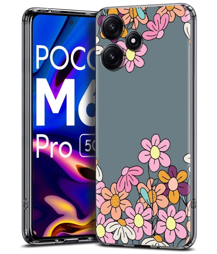     			Fashionury Multicolor Printed Back Cover Silicon Compatible For Poco M6 Pro ( Pack of 1 )