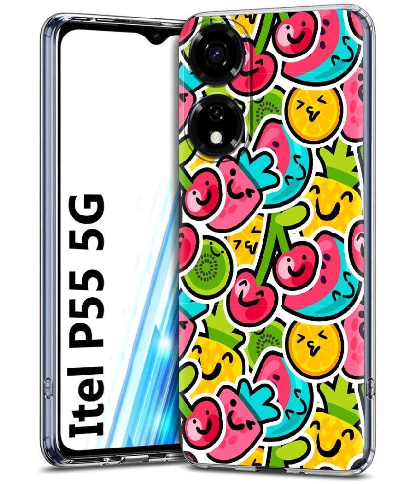     			Fashionury Multicolor Printed Back Cover Silicon Compatible For Itel P55 5G ( Pack of 1 )